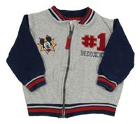 Sivo-tmavomodrá prepínaci mikina s Mickeym Disney