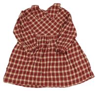 Červeno-smetanové kostkované šaty s límečkem Nutmeg