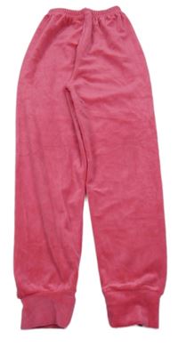 Ružové plyšové tepláky