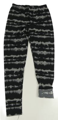 Černo-šedé pruhované thermo legíny Y.F.K.