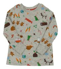 Šedé pyžamové triko s obrázky George