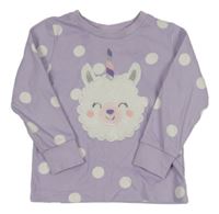 Lila bodkovaná é pyžamové tričko C&A