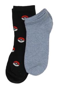 Nové - 2x ponožky - černé s pokémony + modré členkové 