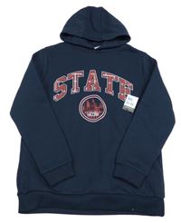 Nové - tmavomodrá mikina s nápisem a kapucí Primark