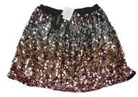 Nové - čierno-strieborná flitrová podšitá sukňa dunnes