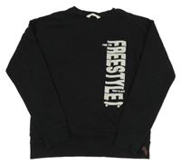 Čierna mikina s nápisom Mango