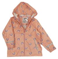 Ružová nepromokavá bunda s duhami a kapucňou Lupilu