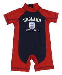 Tmavomodro-červený UV overal - England Next