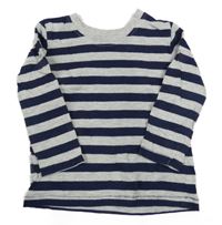 Sivo-tmavomodré pruhované tričko George