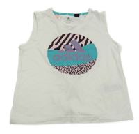 Bílý top s logem Adidas