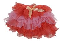 Ružovo-červená vrstvená tylová sukňa