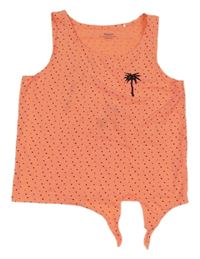 Oranžový bodkovaná ý crop top s palmou Yigga
