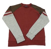 Vínovo-sivo-hnedá mikina Next