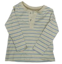 Smetanovo-modré pruhované triko 