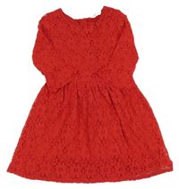 Červené krajkové šaty H&M