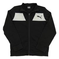 Čierno-biela športová prepínaci mikina s logom Puma