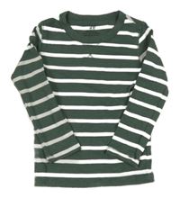Zeleno-bílé pruhované triko H&M