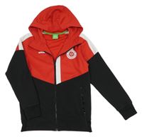 Červeno-čierna športová prepínaci mikina s logom a kapucňou erima