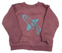 Mahagónovoá mikina s raketou zn. Primark