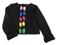 Čierna crop mikina s farebnými mašľami