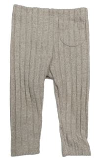 Béžové melírované rebrované úpletové legíny s vreckom Primark