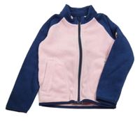 Tmavomodro-růžová fleecová propínací mikina Lily & Dan