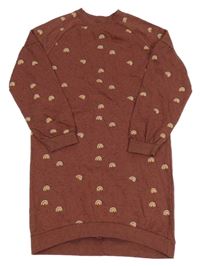 Cihlové teplákové šaty s duhami M&Co.