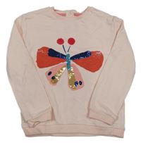 Svetloružová mikina s motýlkom M&S