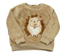 Béžová plyšová mikina s ježkom C&A