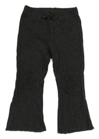 Tmavosivé rebrované úpletové flare legíny LC Waikiki