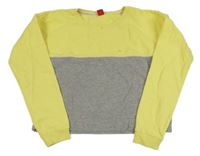 Žlto-sivá crop mikina S. Oliver