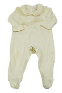 Smotanový overal s volánikmi a golierikom