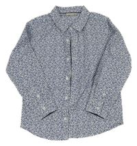 Bielo-tmavomodrá kvetovaná košeľa