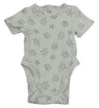 Bielo-sivé rebrované body s mušlemi a korály C&A