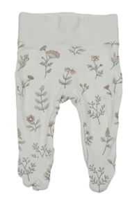 Bílé květované polodupky C&A