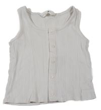 Béžový rebrovaný prepínaci crop top H&M