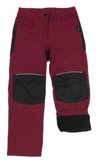 Vínovo-černé outdoorové funkční kalhoty Crane