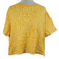 Dámske oranžové crop tričko s nápismi Champion