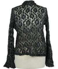 Dámske čierno-strieborné čipkové tričko zn. Vila