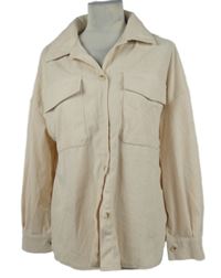 Dámská béžová manšestrová košilová bunda Shein 