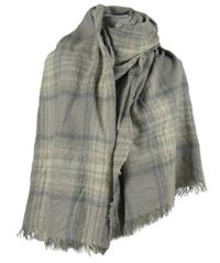 Dámská šedá kostkovaná šála 