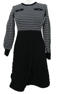 Dámske čierno-biele vzorované pletené midi šaty Friends like these