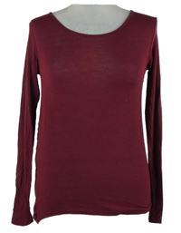 Dámské vínové triko se šifonovými zády 