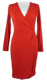 Dámske červené šaty s řasením French Connection