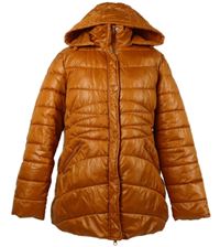 Dámská oranžová šusťáková prošívaná zimní parka s kapucí Helena Vera