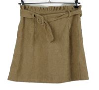 Dámska béžová menšestrová sukňa s opaskom Shein