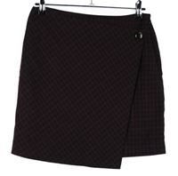 Dámska čierno-ružovo-fialová kockovaná zavinovací sukňa Next