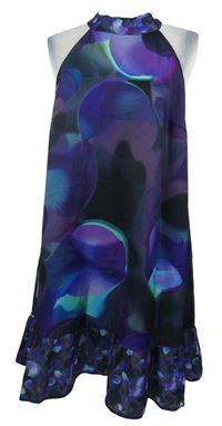 Nové - Dámské fialovo-tyrkysové vzorované šaty French Connection