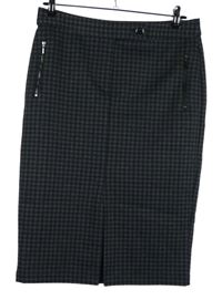 Dámská černo-modrá kostkovaná pouzdrová sukně George 