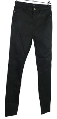 Dámské černé potažené skinny kalhoty River Island 